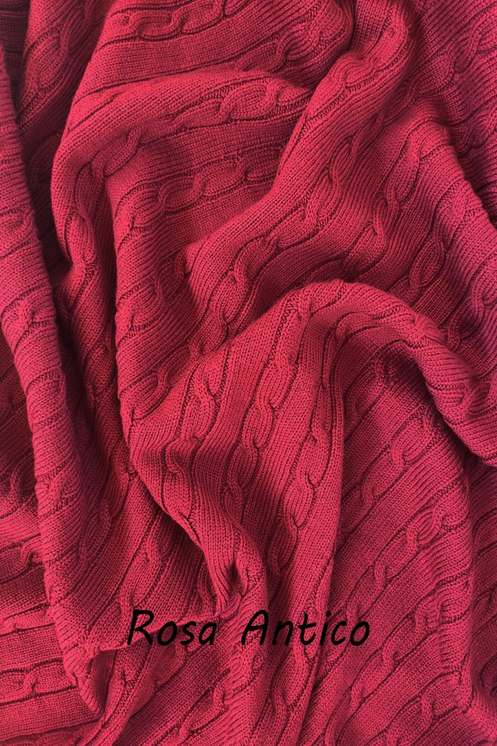 Coperta lana trecce larghe lettino