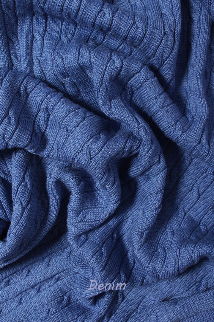 Coperta lana trecce larghe lettino