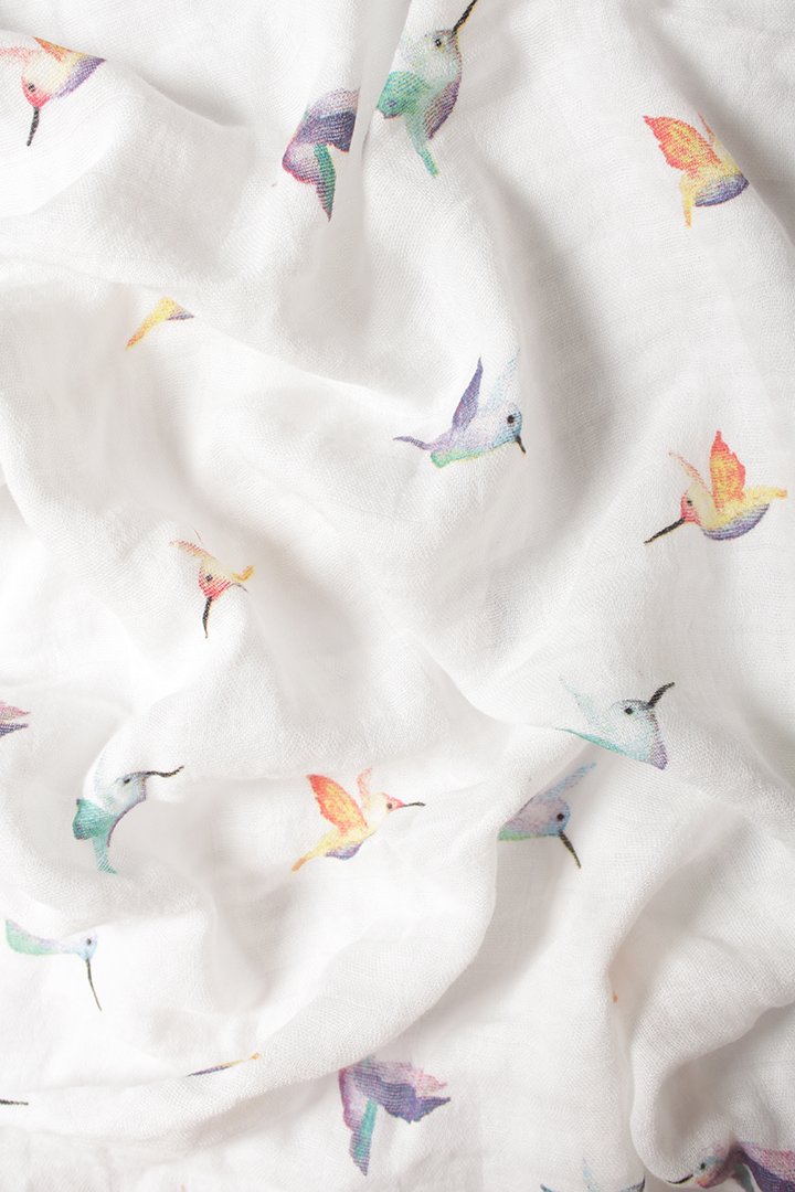 Mussola Bamboo Colibrì 120x120cm